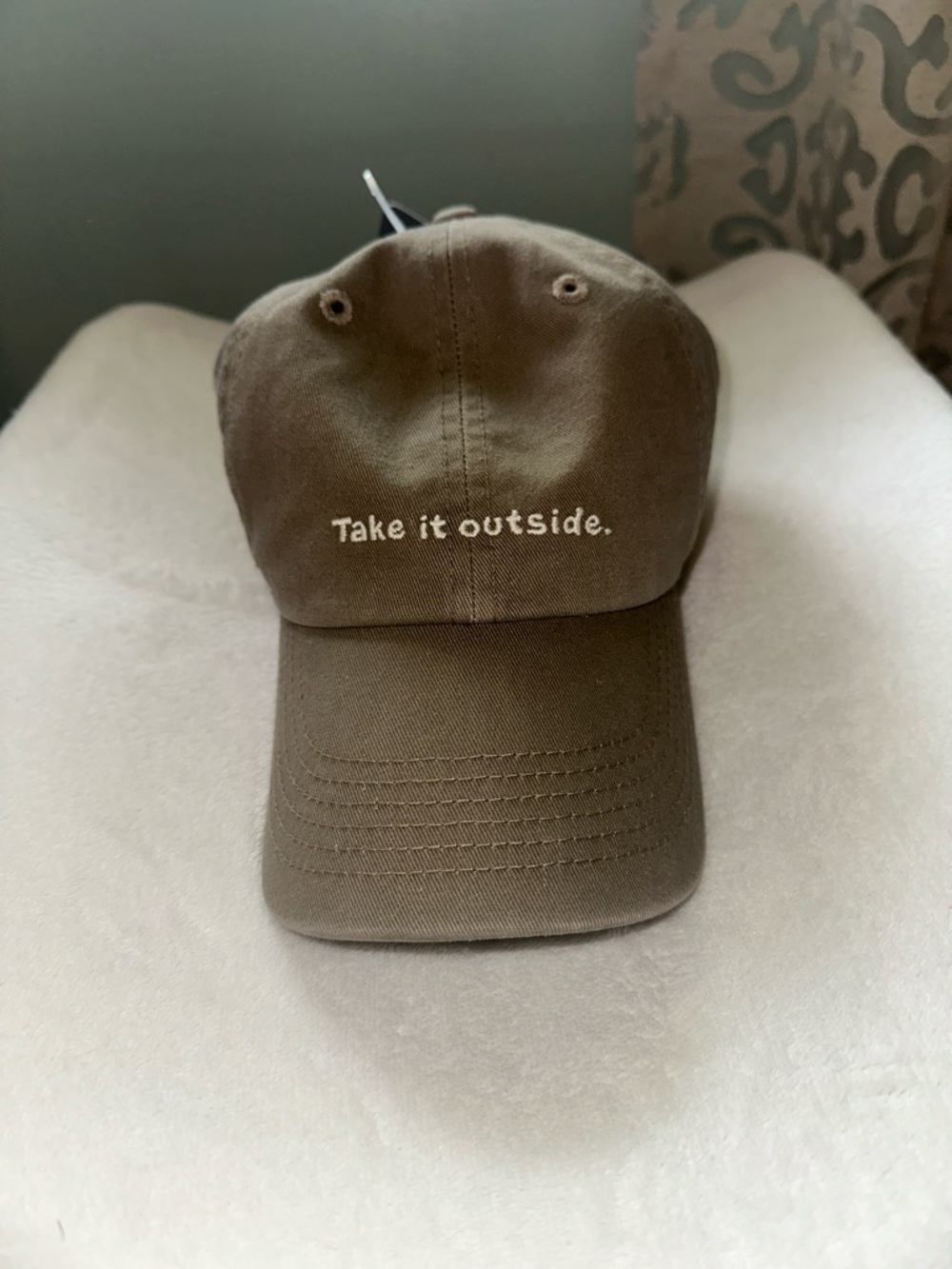 Life Is Good Mushroom Brown 'Take it outside.' Cotton Baseball Cap NWT